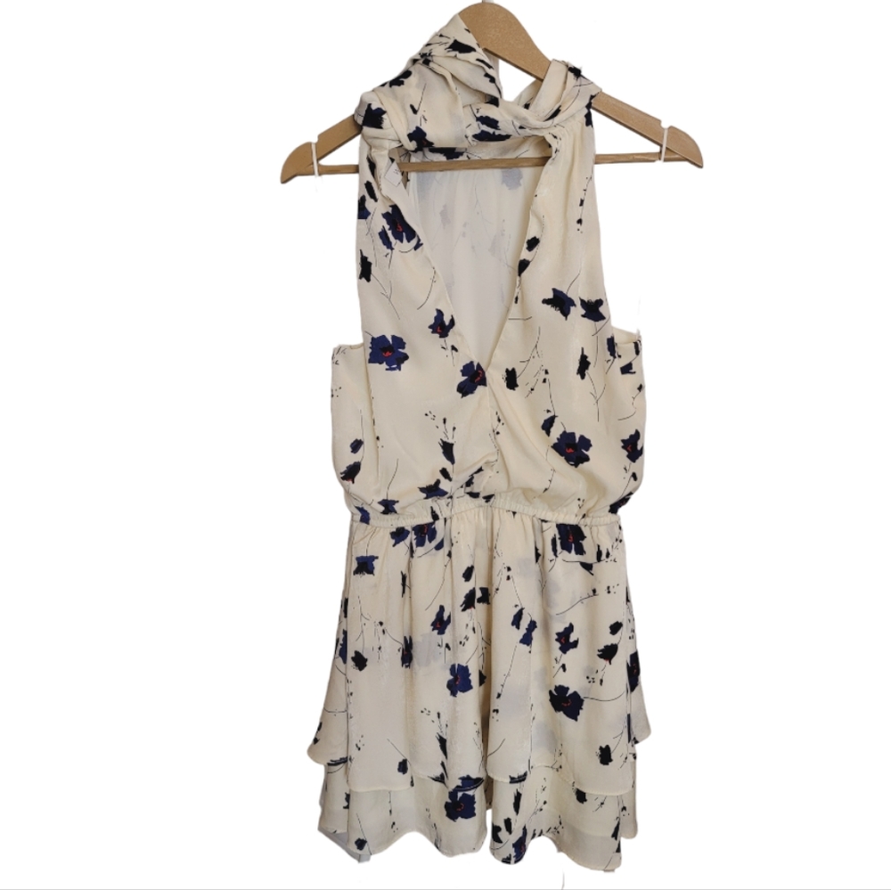 Willow Cream and Blue Floral Mini Dress - Picture 14 of 14